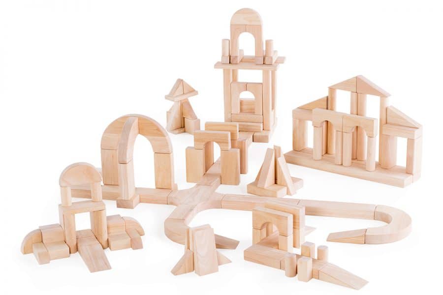 block play-stage 7-complex building structures with wooden unit blocks